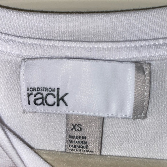 Nordstrom White Top Asymmetrical | Fitted cuffed sleeves ZS - Picture 4 of 4